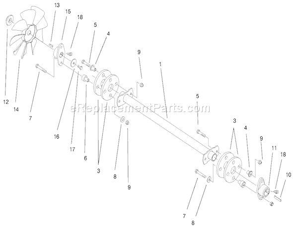 Toro 73470 (8900001-8999999)(1998) Lawn Tractor Drive Shaft Assembly Diagram