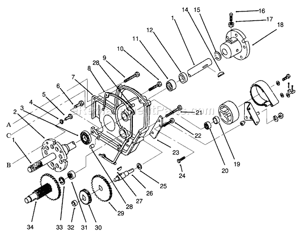 Toro 73501 (69000001-69999999)(1996) Lawn Tractor Page AK Diagram