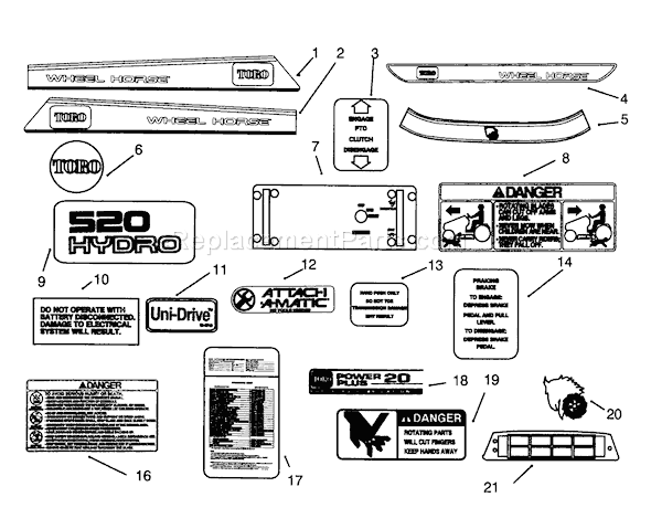 Toro 73520 (5900178-5999999)(1995) Lawn Tractor Page L Diagram