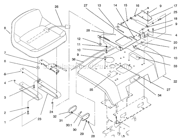 Toro 73521 (7900001-7999999)(1997) Lawn Tractor Page J Diagram