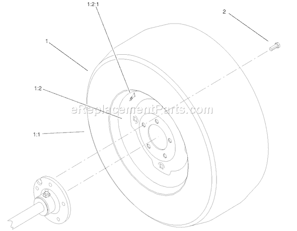 Toro 73542 (220000001-220999999)(2002) Lawn Tractor Wheel Assembly Diagram