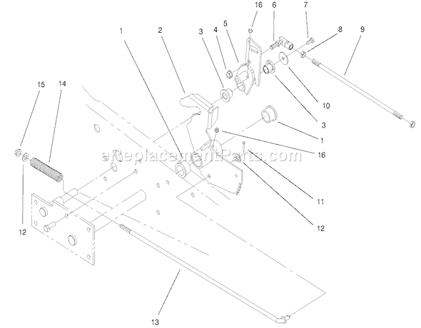 Toro 73561 (200000201-200999999)(2000) Lawn Tractor Lower Parking Brake Assembly Diagram