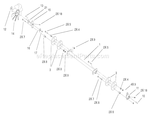 Toro 73561 (210000001-210999999)(2001) Lawn Tractor Druve Shaft Assembly Diagram