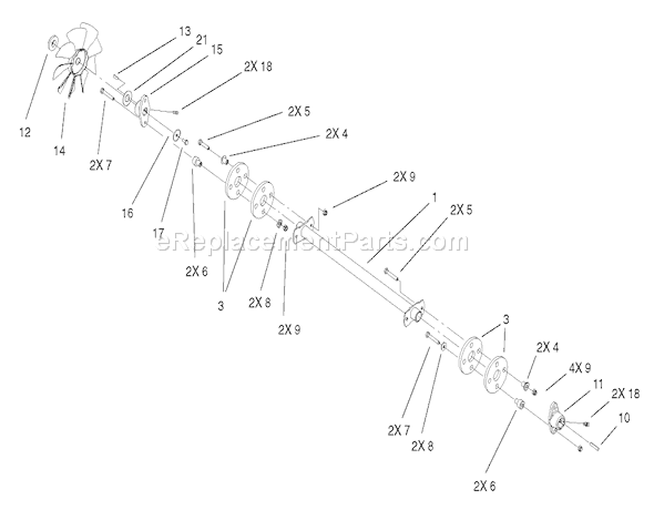 Toro 73561 (230000001-230999999)(2003) Lawn Tractor Drive Shaft Assembly Diagram