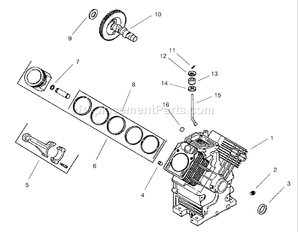 Toro 73561 (250000001-250999999)(2005) Lawn Tractor Crankcase Assembly Kohler Ch22s-66545 Diagram