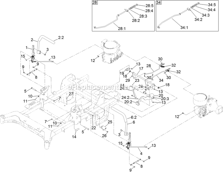 Toro 74010 (400000000-409428450) 52in Z Master 4000 Motion Control Assembly Diagram