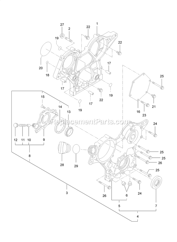 Toro 74029 (400000000-999999999) Z Master Professional 7500-D Series , With 72in Rear Discharge Riding Mower Gear Housing Assembly Diagram