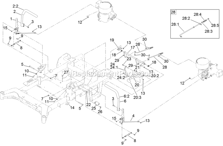 Toro 74050 (411424077-999999999) 52in Z Master 4000 Motion Control Assembly Diagram