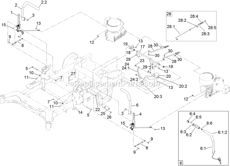 Toro 74055 (400000000-410147885) 60in Z Master 4000 Motion Control Assembly Diagram