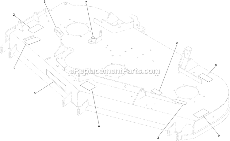 Toro 74072 (400000000-403226743) Z Master Professional 7500-D , With 72in Turbo Force Side Discharge Mower Deck Decal Assembly Diagram