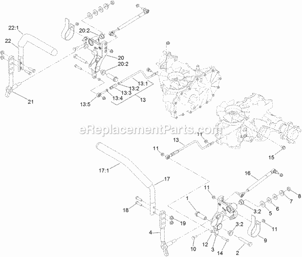 Toro 74143 (315000001-315999999) Z Master Commercial 2000 Series Riding Mower, With 52in Turbo Force Side Discharge Mower, 2015 Motion Control Assembly Diagram