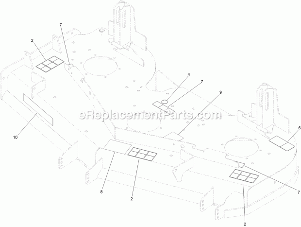 Toro 74143 (316000001-316999999) Z Master Commercial 2000 Series Riding Mower, With 52in Turbo Force Side Discharge Mower, 2016 Deck Decal Assembly No. 120-2351 Diagram