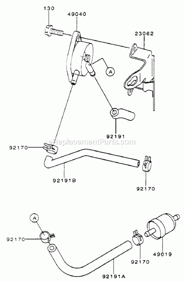 Toro 74170 (200000001-200999999) Z147 Z Master, With 44-in. Sfs Side Discharge Mower, 2000 Fuel-Tank/Fuel-Valve Assembly Kawasaki Fh500v-As10 Diagram