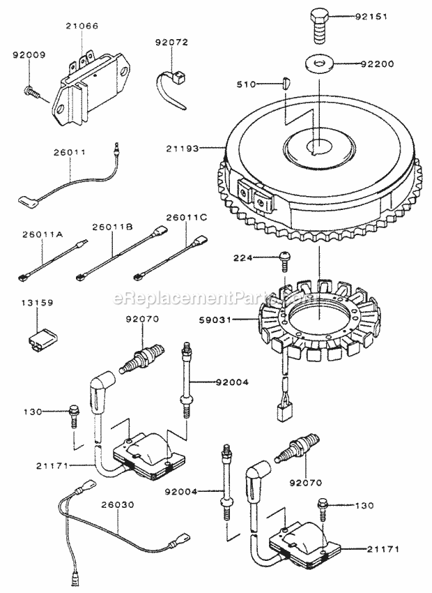 Toro 74170 (200000001-200999999) Z147 Z Master, With 44-in. Sfs Side Discharge Mower, 2000 Electric-Equipment Assembly Kawasaki Fh500v-As10 Diagram