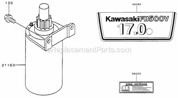 Toro 74170 (990001-999999) (1999) Z147 Z Master, With 44-in. Sfs Side Discharge Mower Starter/Decals-Kawasaki Fh500v-As10 Diagram