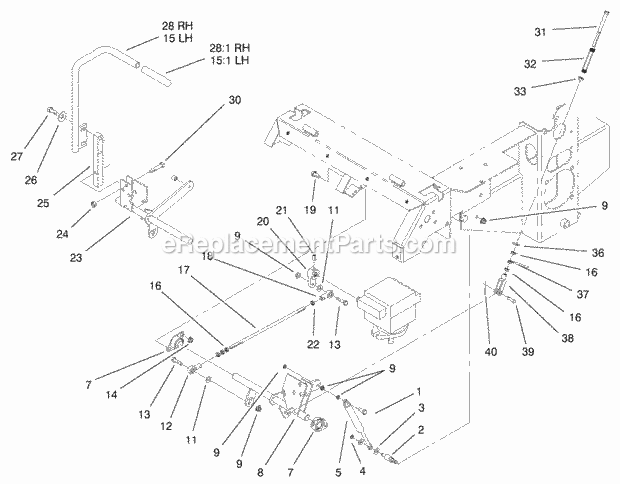Toro 74178 (220000313-220999999) Z150 Z Master, With 52-in. Sfs Side Discharge Mower, 2002 Motion Control System Assembly Diagram