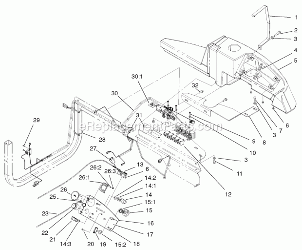 Toro 74187 (200000001-200000500) Z350 Z Master, W/48-in. Mower And Bag, 2000 Electrical Assembly Diagram