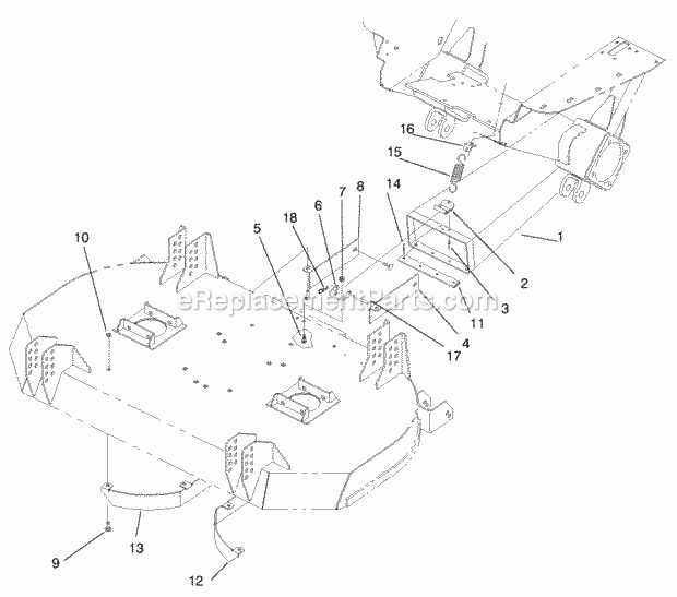 Toro 74191 (890160-895000) (1998) Z320 Z Master, With 122cm Mower And Bagger Plenum and Discharge Bracket Diagram