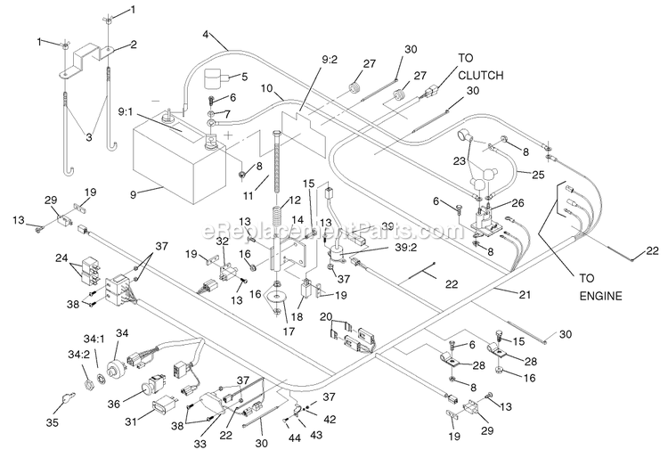 Toro 74198 (220000001-220000326)(2002) Z153 Z Master, With 52-Inch Sfs Side Discharge Mower Electrical System Assembly Diagram