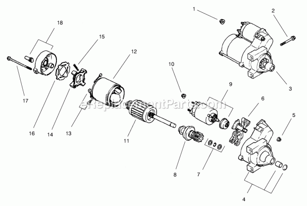 Toro 74203 (995001-999999) (1999) Z255 Z Master, With 62-in. Sfs Side Discharge Mower Group 7-Starting System (Ch25s 68606 Kohler) Diagram