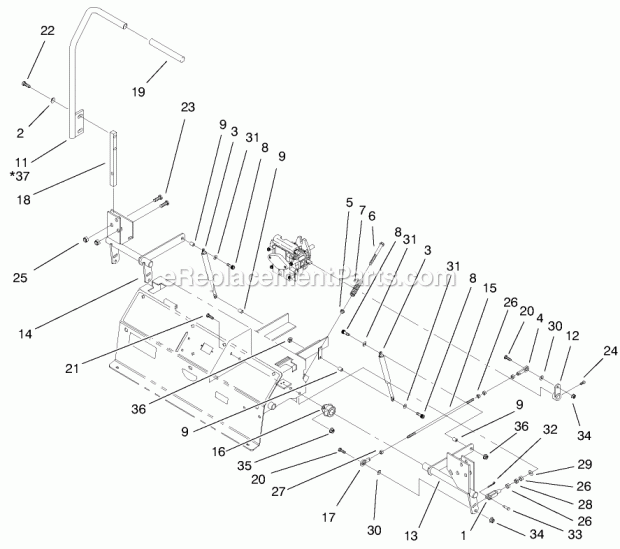 Toro 74203 (995001-999999) (1999) Z255 Z Master, With 62-in. Sfs Side Discharge Mower Control Panel Assembly Diagram