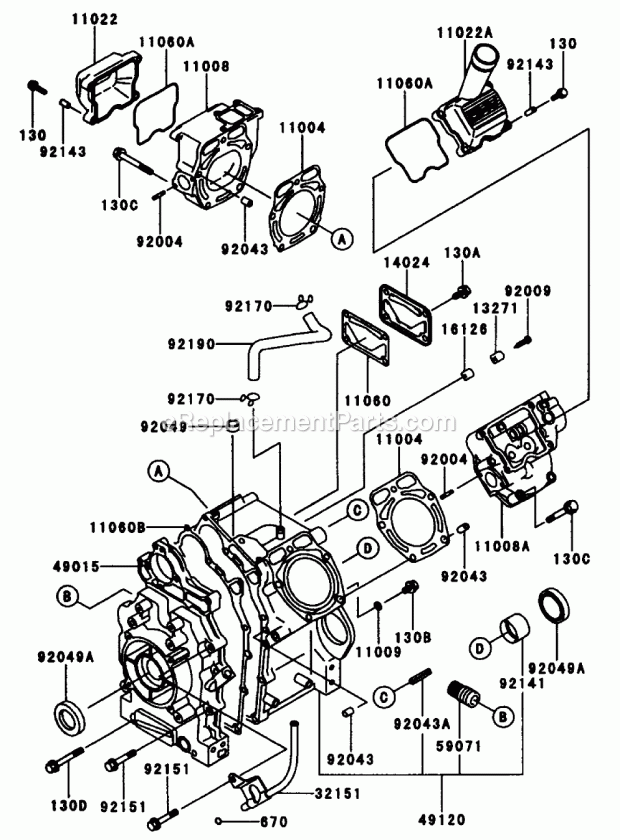 Toro 74211 (200000001-200999999) Z252l Z Master, With 52-in. Sfs Side Discharge Mower, 2000 Cylinder/Crankcase-Kawasaki Fd661d S03 Diagram