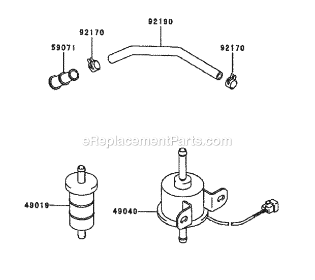 Toro 74213 (230000001-230006000) Z287l Z Master, With 62-in. Sfs Side Discharge Mower, 2003 Fuel Tank/Fuel Valve Assembly Kawasaki Fd750d-As03 Diagram