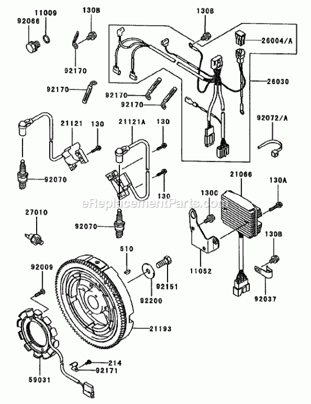 Toro 74213 (230006001-230999999) Z287l Z Master, With 62-in. Sfs Side Discharge Mower, 2003 Electric Equipment Assembly Kawasaki Fd750d-As03 Diagram