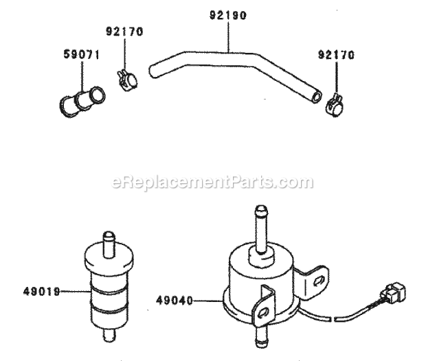 Toro 74214 (230006001-230999999) Z287l Z Master, With 72-in. Sfs Side Discharge Mower, 2003 Fuel Tank/Fuel Valve Assembly Kawasaki Fd750d-As03 Diagram