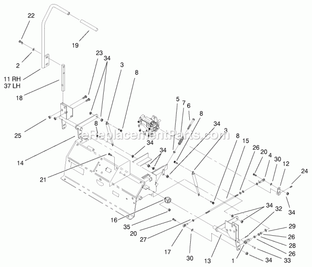 Toro 74219 (200000001-200999999) Z256 Z Master, With 72-in. Sfs Side Discharge Mower, 2000 Control Panel Assembly Diagram