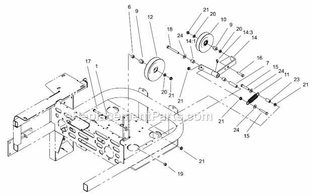 Toro 74225 (220000001-220999999) Z253 Z Master Side Discharge Mower Idler_Assembly Diagram