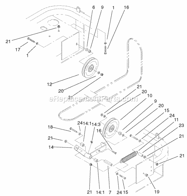 Toro 74227 (210000001-210999999) Z255 Z Master, With 72-in. Sfs Side Discharge Mower, 2001 Idler Assembly Diagram