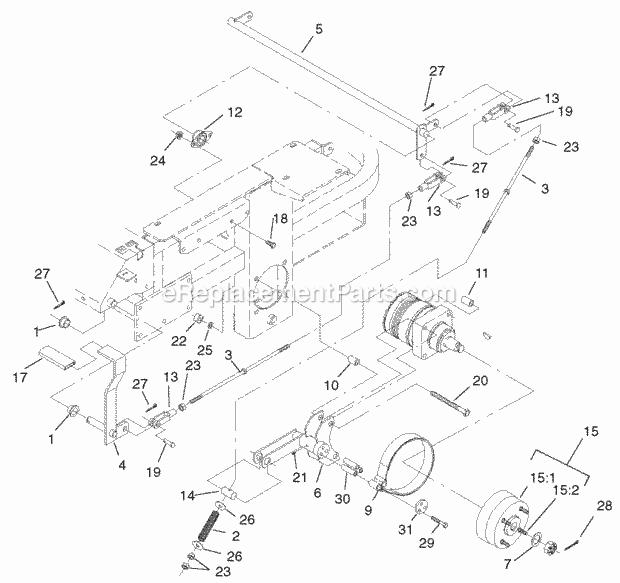 Toro 74227 (210000001-210999999) Z255 Z Master, With 72-in. Sfs Side Discharge Mower, 2001 Brake and Wheel Hub Assembly Diagram