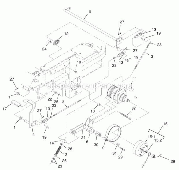 Toro 74228 (210000001-210999999) Z255 Z Master, With 52-in. Sfs Side Discharge Mower, 2001 Brake and Wheel Hub Assembly Diagram