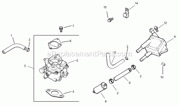 Toro 74231 (230006001-230999999) Z257 Z Master, With 62-in. Sfs Side Discharge Mower, 2003 Group 8-Fuel System Assembly Kohler Ch740-0007 Diagram