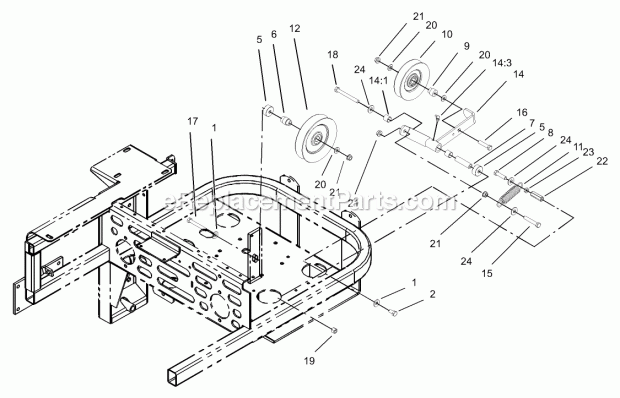 Toro 74232 (230006001-230999999) Z257 Z Master, With 72-in. Sfs Side Discharge Mower, 2003 Idler Assembly Diagram