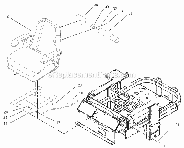 Toro 74232 (230006001-230999999) Z257 Z Master, With 72-in. Sfs Side Discharge Mower, 2003 Seat Assembly Diagram