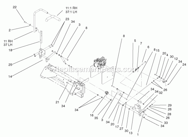 Toro 74235 (220000001-220999999) Z255 Z Master, With 72-in. Sfs Side Discharge Mower, 2002 Steering Control Assembly Diagram