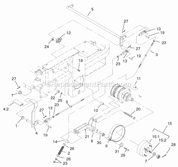 Toro 74236 (220000001-220999999) Z287l Z Master, With 62-in. Sfs Side Discharge Mower, 2002 Brake and Wheel Hub Assembly Diagram