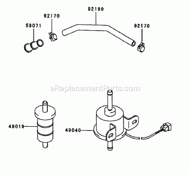 Toro 74236 (230006001-230999999) Z287l Z Master, With 62-in. Sfs Side Discharge Mower, 2003 Fuel Tank/Fuel Valve Assembly Kawasaki Fd750d-As03 Diagram