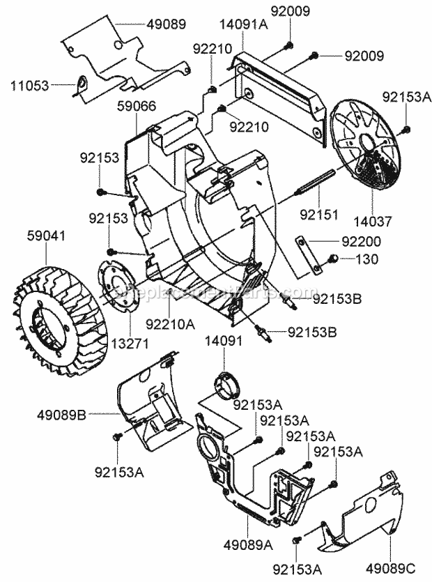 Toro 74238CP (270000001-270999999) Z528 Z Master, With 60in 7-gauge Side Discharge Mower, 2007 Cooling Equipment Assembly Kawasaki Fh770d-As05 Diagram