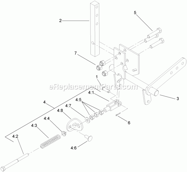 Toro 74238CP (280000001-280999999) Z500 Z Master, With 60in 7-gauge Side Discharge Mower, 2008 Rh Motion Control Assembly No. 109-3707 Diagram