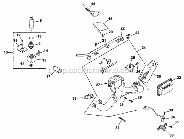 Toro 74240 (210000001-210999999) Z286e Z Master, With 62-in. Sfs Side Discharge Mower, 2001 Fuel System Assembly (Engine: Kohler Ch26s Efi Ps-78517) Diagram