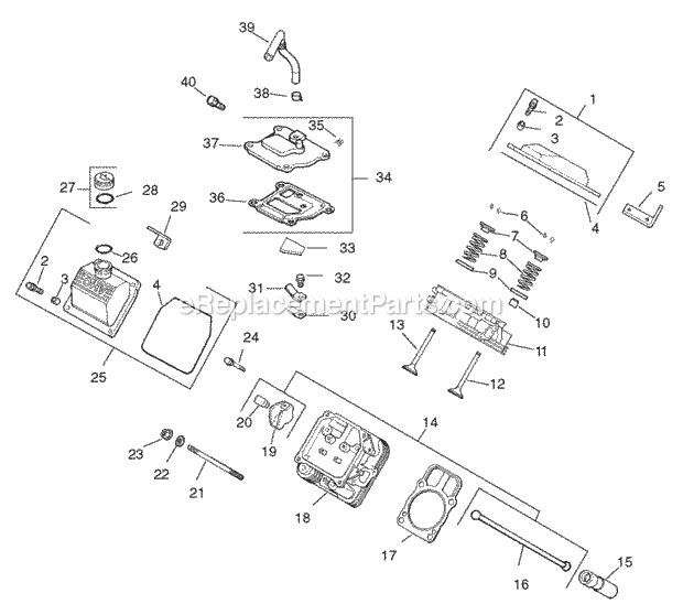 Toro 74241 (220000001-220999999) Z286e Z Master, With 72-in. Sfs Side Discharge Mower, 2002 Group 4-Head/Valve/Breather Assembly Kohler Ch26s-78518 Diagram