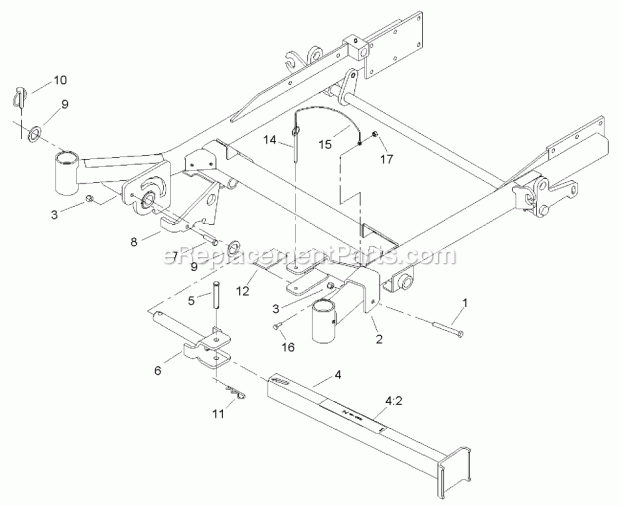 Toro 74243 (240000001-240999999) Z557 Z Master, With 52in Turbo Force Side Discharge Mower, 2004 Stand Assembly Diagram