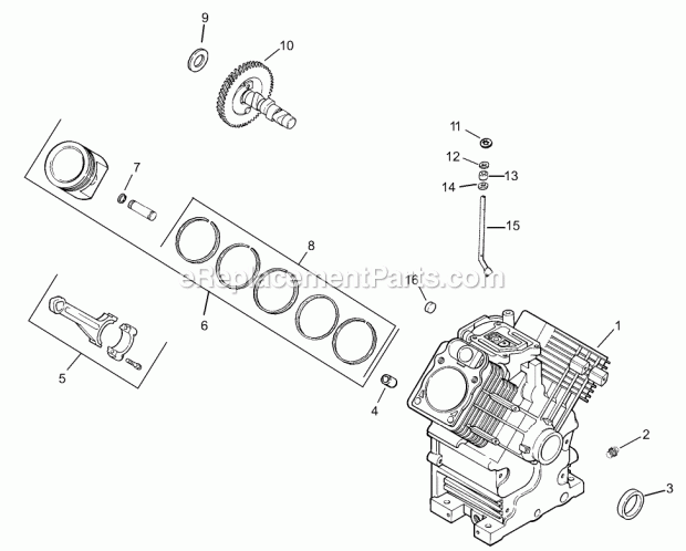 Toro 74244 (240000001-240999999) Z553 Z Master, With 60in Turbo Force Side Discharge Mower, 2004 Group 2-Crankscase Assembly Kohler Ch23s-76569 Diagram