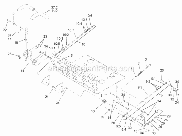 Toro 74244 (250000001-250999999) Z553 Z Master, With 60in Turbo Force Side Discharge Mower, 2005 Steering Control Assembly Diagram