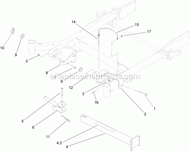 Toro 74244 (250000001-250999999) Z553 Z Master, With 60in Turbo Force Side Discharge Mower, 2005 Z-Stand Assembly Diagram