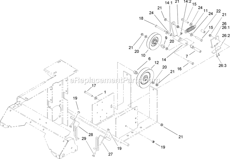 Toro 74246TE (260000001-260999999)(2006) Z557 Z Master, With 152cm Turbo Force Side Discharge Mower Drive Idler Assembly Diagram