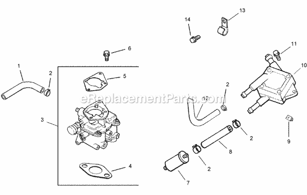 Toro 74246 (250000001-250999999) Z557 Z Master, With 60in Turbo Force Side Discharge Mower, 2005 Fuel System Assembly Kohler Ch740-0054 Diagram